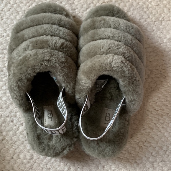 UGG Fluff Yeah Slides size 8 gray/green - Picture 5 of 7